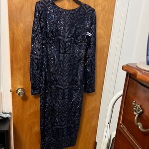 Elegant Black Sequin Dress